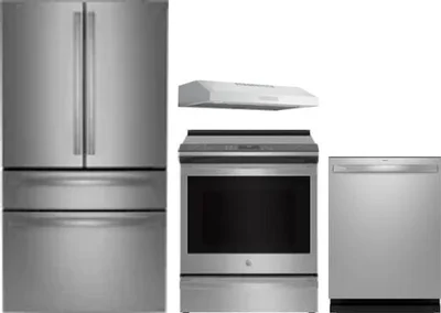 4 Piece Package Includes Refrigerator, Range, Hood And Dishwasher